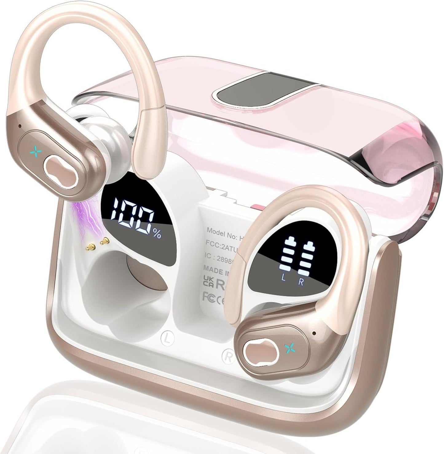 Bryltxe 2026 Bluetooth Pink Wireless Earbuds with Stereo Deep Bass