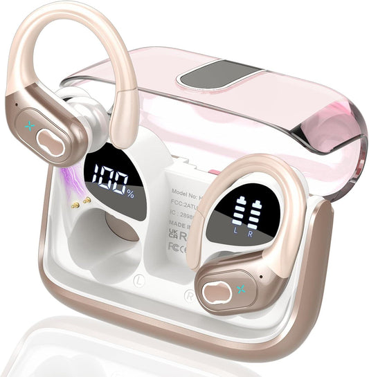 Bryltxe 2026 Bluetooth Pink Wireless Earbuds with Stereo Deep Bass