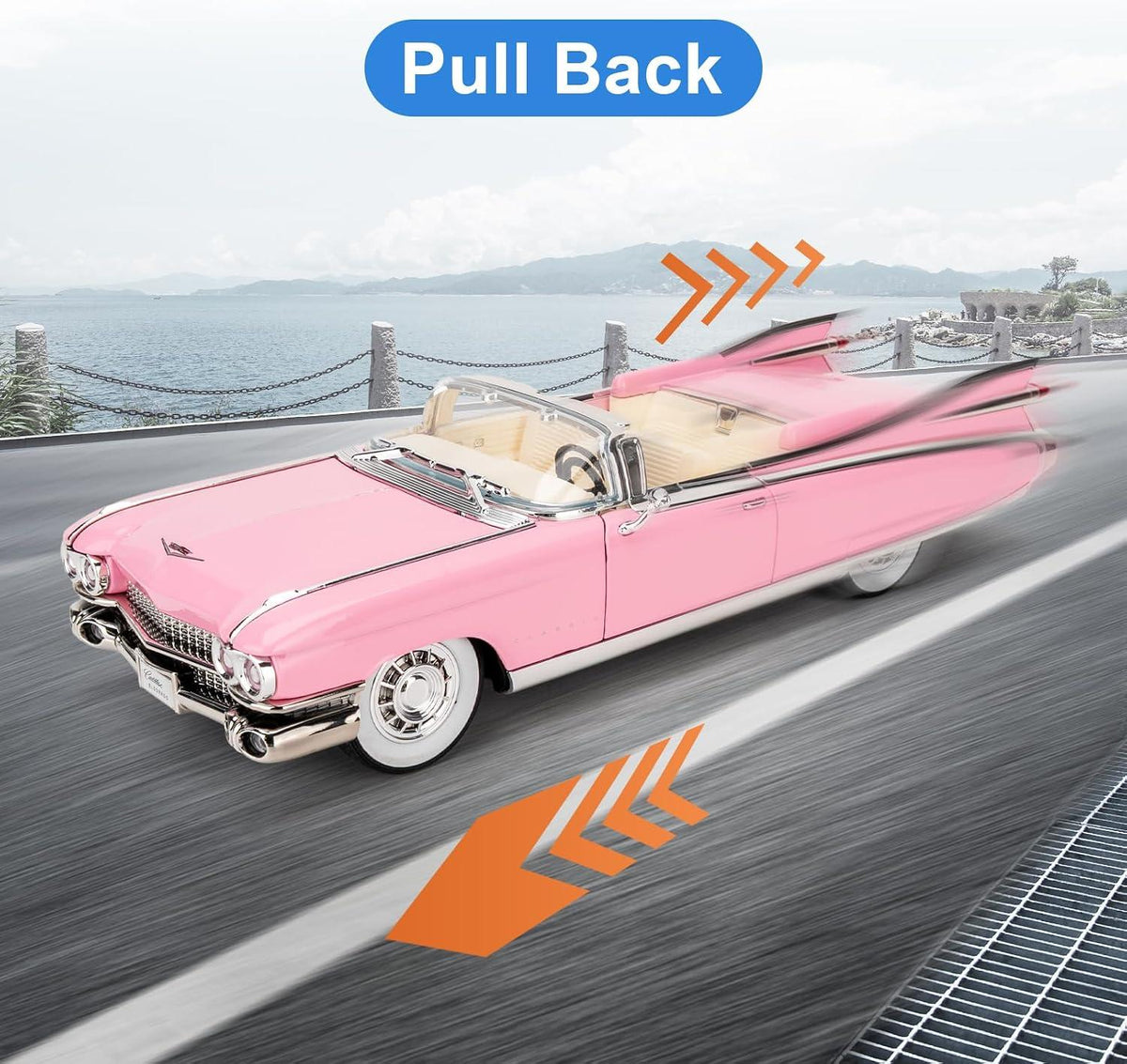 lecover 1/24 Cadillac Model Car with Pull Back Function