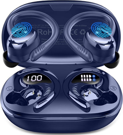 Rulefiss Wireless Earbuds Bluetooth Headphones Sport, 5.3 Immersive HiFi Stereo Over-Ear Buds, 48Hrs Earphones in Ear with Earhooks