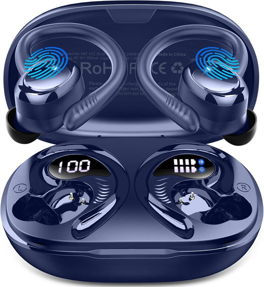Rulefiss Wireless Earbuds Bluetooth Headphones Sport, 5.3 Immersive HiFi Stereo Over-Ear Buds, 48Hrs Earphones in Ear with Earhooks