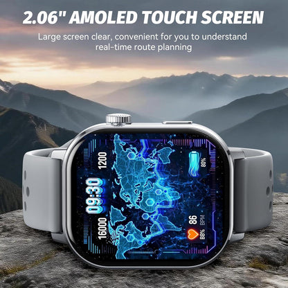 uaue GPS 2.06 Inch AMOLED Military Smart Watch