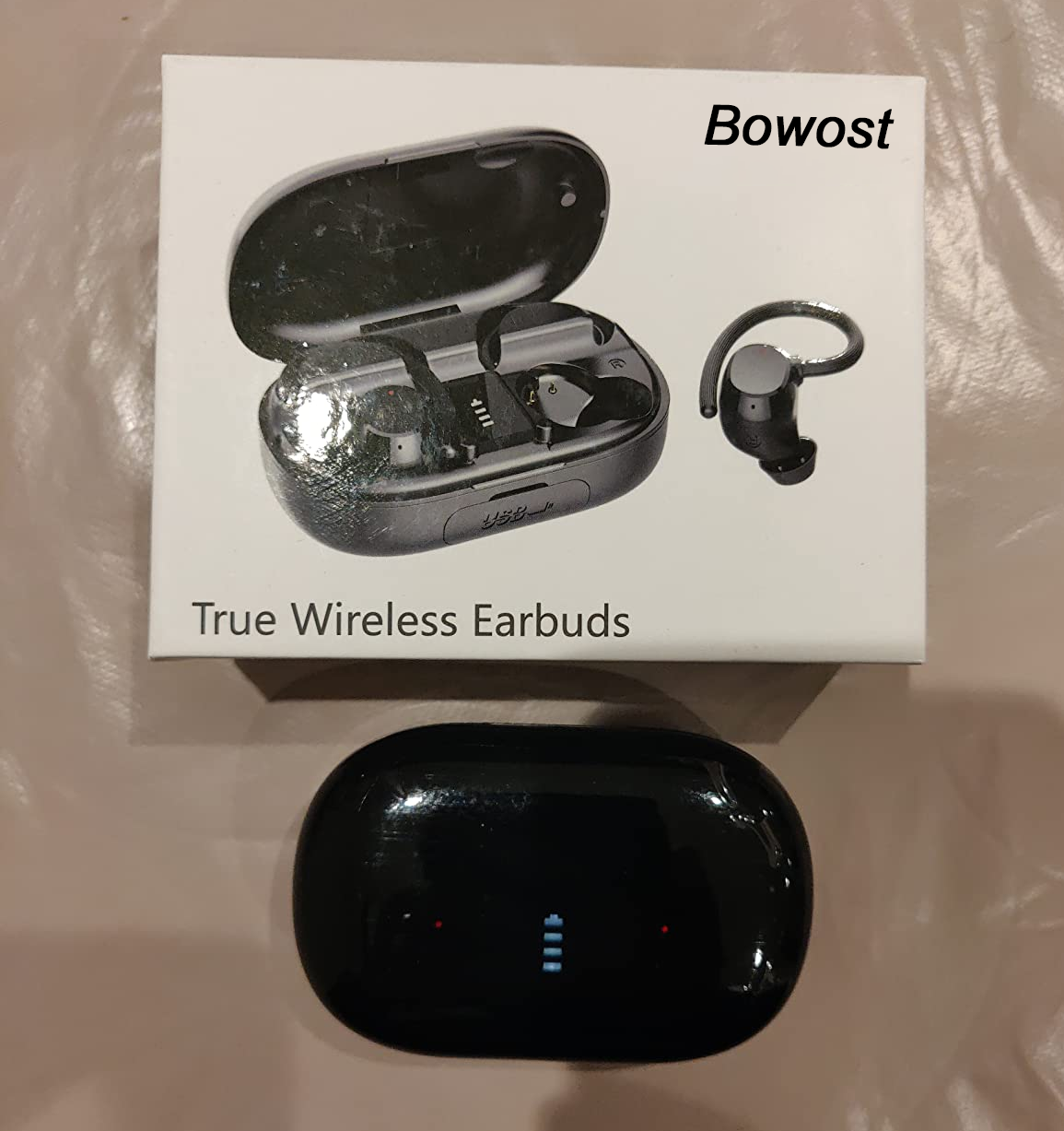 Bowost Bluetooth Earphones In-Ear, Wireless Sports Headphones with Microphone, IPX7 Waterproof, Earbuds Noise Cancelling