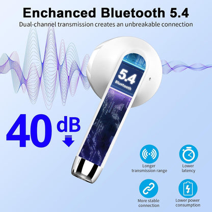 XUCELES Bluetooth Earphones in Ear Noise Cancelling Deep Bass, Bluetooth 5.4 Headphones NEW Wireless Headphones with 4 ENC Mic