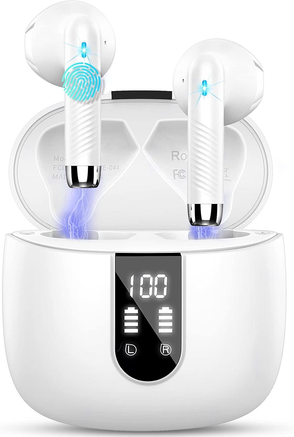 XUCELES Bluetooth Earphones in Ear Noise Cancelling Deep Bass, Bluetooth 5.4 Headphones NEW Wireless Headphones with 4 ENC Mic