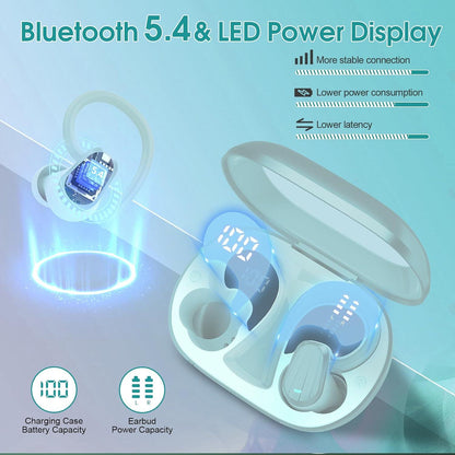 YCNWUK 50H Bluetooth 5.4 Light Green Wireless Earbuds